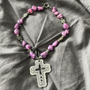 Purple stone Western necklace